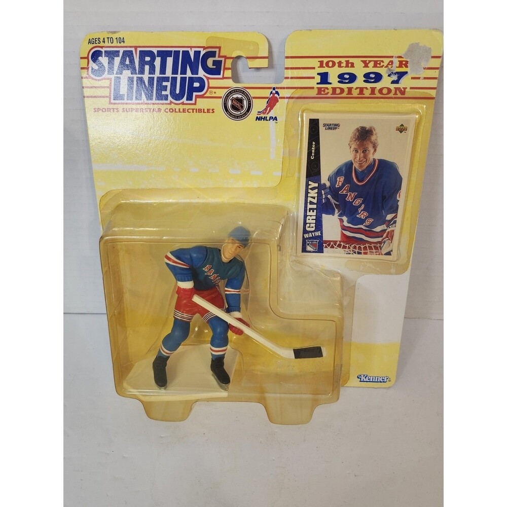 Starting Lineup 1997 Wayne Gretzky NHL Figure Collectible 10th Edition w/t card.